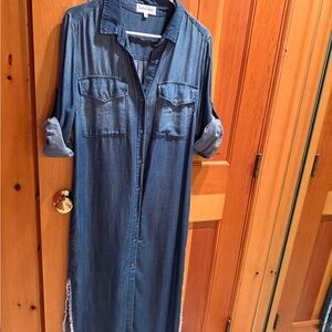 Like New Indigo Boho Women’s Denim Shirt Dress Size Medium
